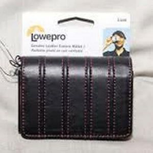 BLACK LEATHER CAMERA CASE orWALLET Pink Stitching